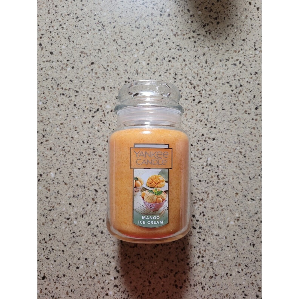NEW Yankee Candle MANGO ICE CREAM 22 Oz Original Single Wick Large Jar Candle